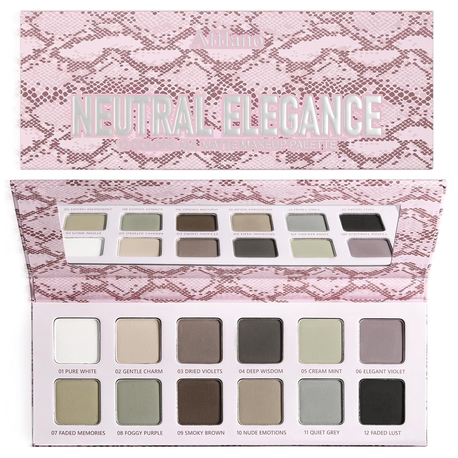 All Matte Neutral Eyeshadow Palette, Cool Toned Grey Smoky Eyeshadow Palette for Hazel Brown Eyes, High Pigmented Mauve Taupe Natural Eye Shadow Pallet for Older Women, Blendable & Long Last,Talc Free