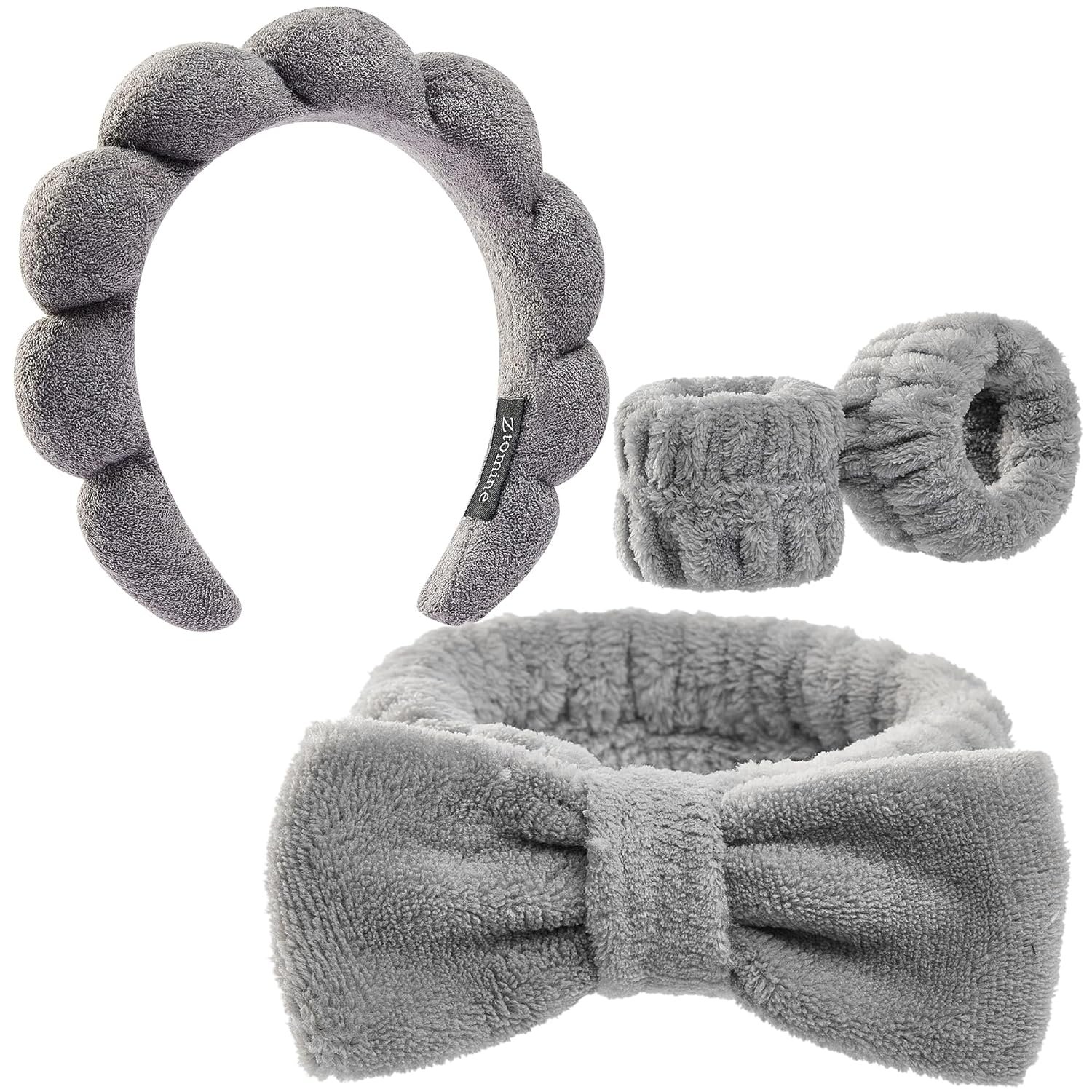 Ztomine Headbands for Women – Spa Headband and Wristband Set – Headband for Washing Face,Facial Mask,Makeup and Skin Care,Gifts for Women and Teen Girl Gifts Trendy Stuff