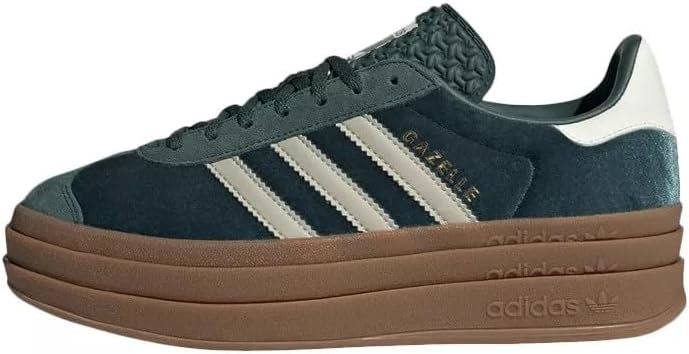 Adidas Gazelle Bold Womens Sneaker (Dark Green Velvet, 9)