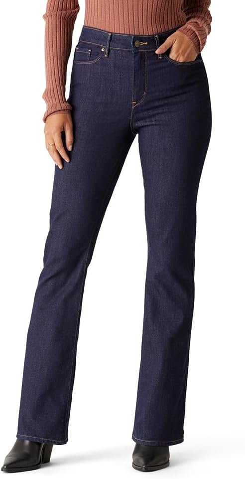 Levi Strauss Signature Gold Women’s 03 Essentials Mid-Rise Bootcut Jeans Stretch Denim, (Also Available in Plus)