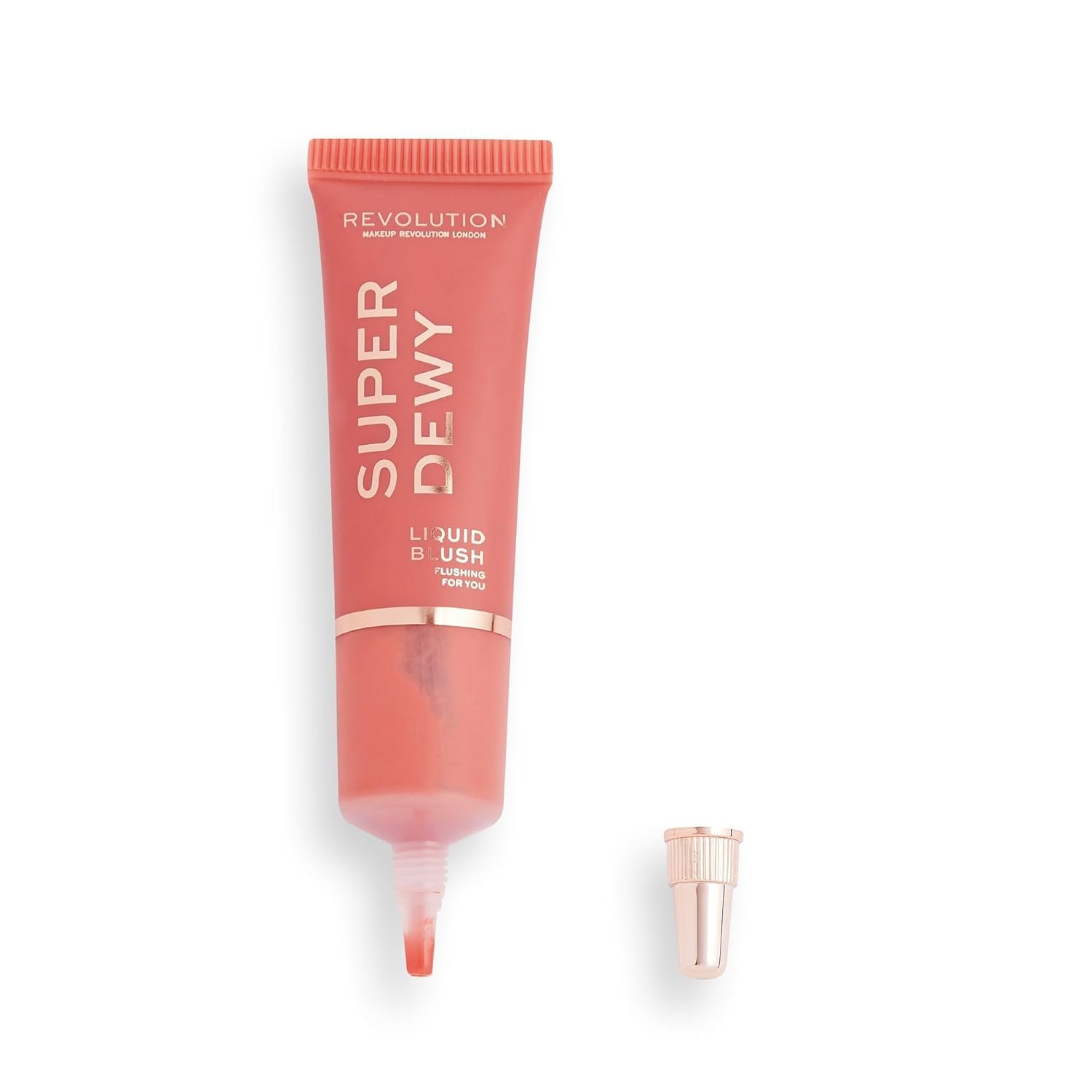 Revolution, Superdewy Liquid Blush, Richly Pigmented & Buildable, Blendable Formula, Flushing For You, 0.5 fl oz