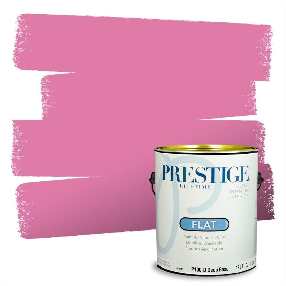 PRESTIGE Paints Interior Paint and Primer In One, 1-Gallon, Flat, Comparable Match of Benjamin Moore* Pink Ladies