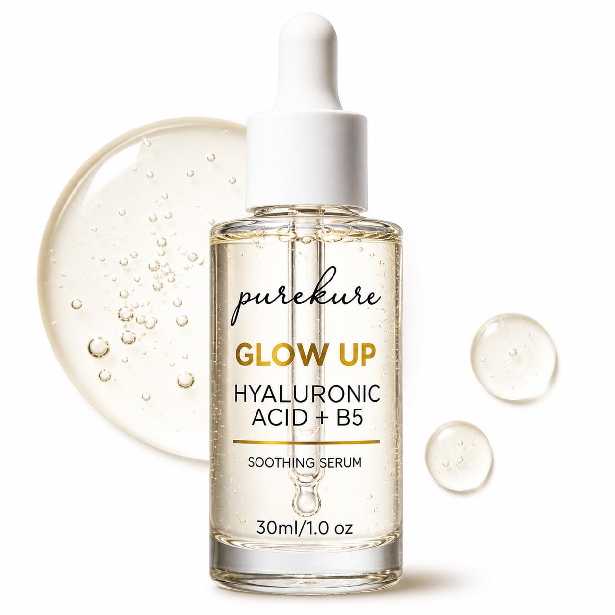 Hyaluronic Acid Serum for Dry & Sensitive Skin – Organic, Deep Hydration + Vitamin B5 for Barrier Repair, Lightweight Face Serum for Fine Lines & Smooth Skin, Non-Greasy, 30 mL