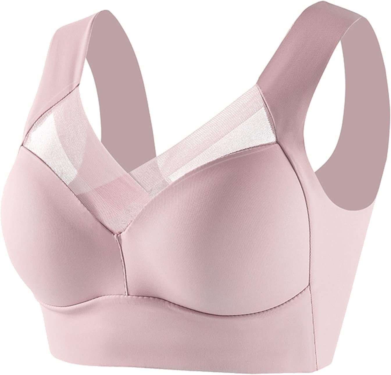 Nantdog Zenchic Bra – Seamless Sexy Push Up Wireless Bra Posture Correcting Bra for Seniors Plus Size Ice Silk Sport Bras