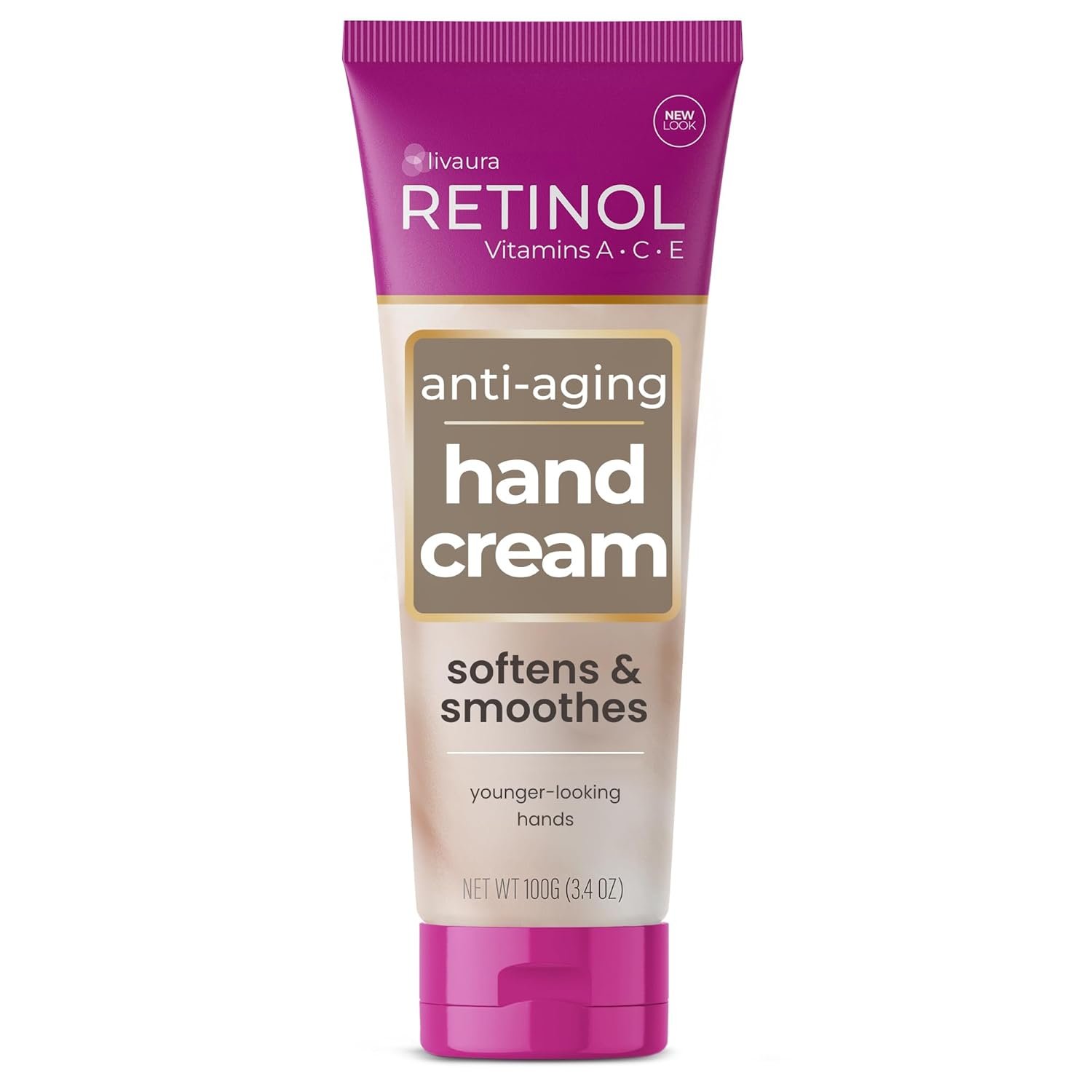 Retinol LIVAURA Anti-Aging Hand Cream – Lotion for Dry Cracked Hands, Best Moisturizing Hand Lotion for Women & Men, Travel Size Hands Cream, Non Greasy Moisturizer for Dry Hands