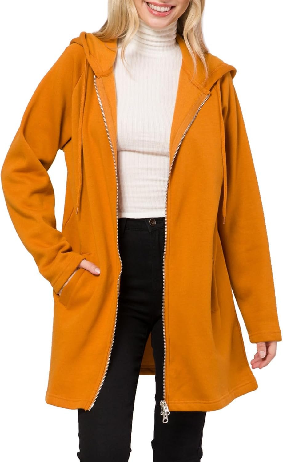 Design by Olivia Women’s Casual Oversized Loose Fit Zip Up Pullover Hoodie Tunic Sweatshirt Jacket Fall Outfits (S-3X)