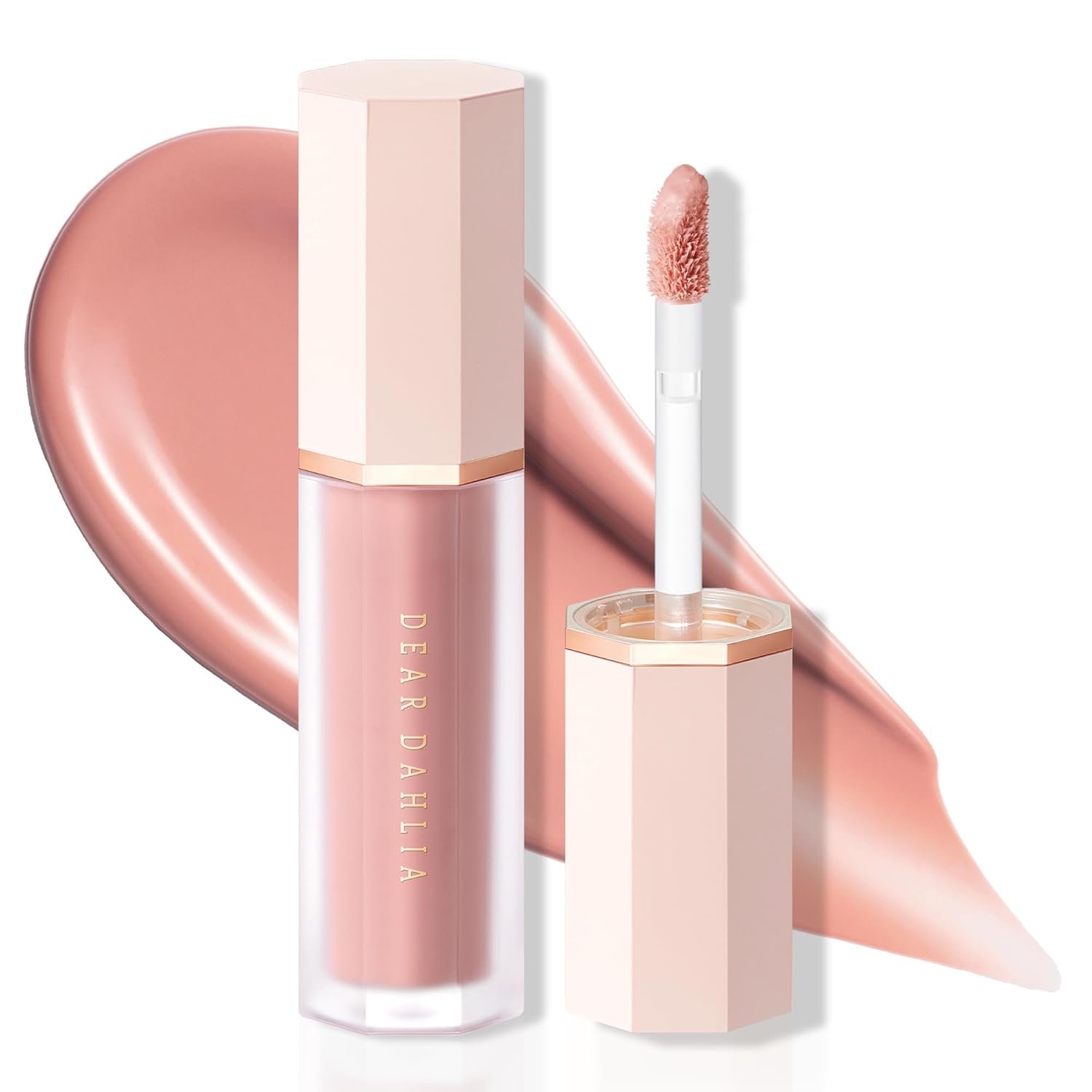 DEAR DAHLIA Petal Drop Liquid Blush (Barely) – Natural Dewy Glow Serum Blush, Buildable & Blendable, Sheer Watercolor Finish, Vegan Korean Makeup for Cheeks, 0.14 oz