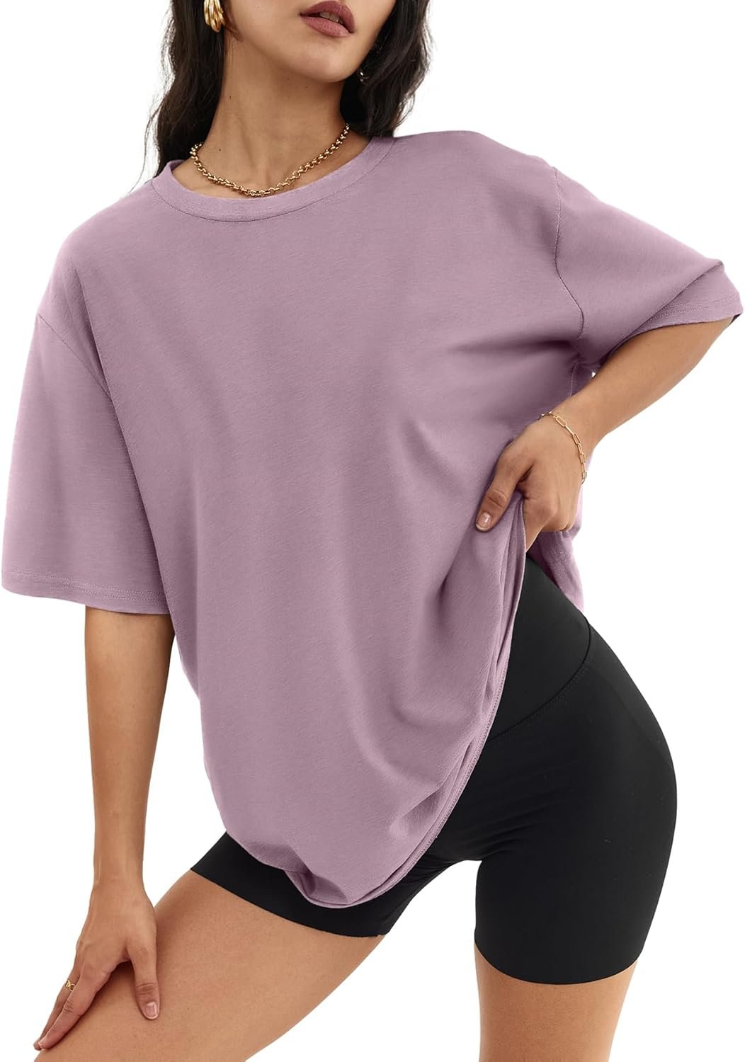 ATHMILE Womens Oversized T Shirts Casual Tee Workout Tops Gym Clothes Summer Loose Fit Short Sleeve Graphics Basic Y2K 2026