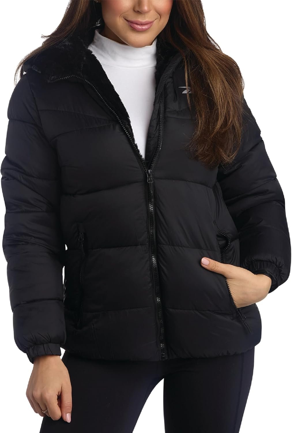 Reebok Womens Puffer Jacket – Heavyweight Quilted Parka Winter Coat – Fully Faux Fur Lined Ski Jacket for Women