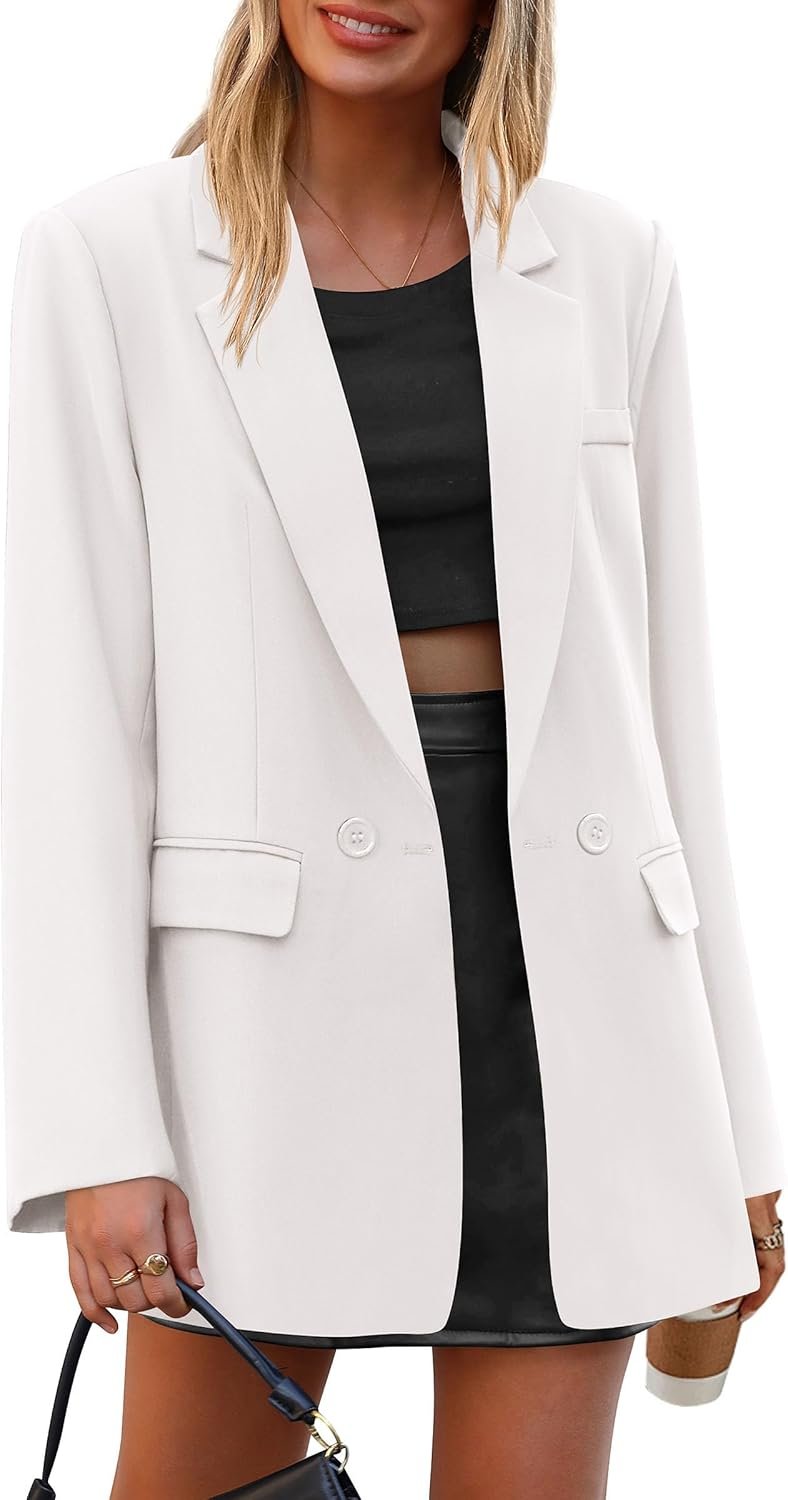 PRETTYGARDEN Fall 2026 Blazers for Women Business Casual Long Sleeve Lapel Pockets Spring Winter Jackets Work Office Clothes