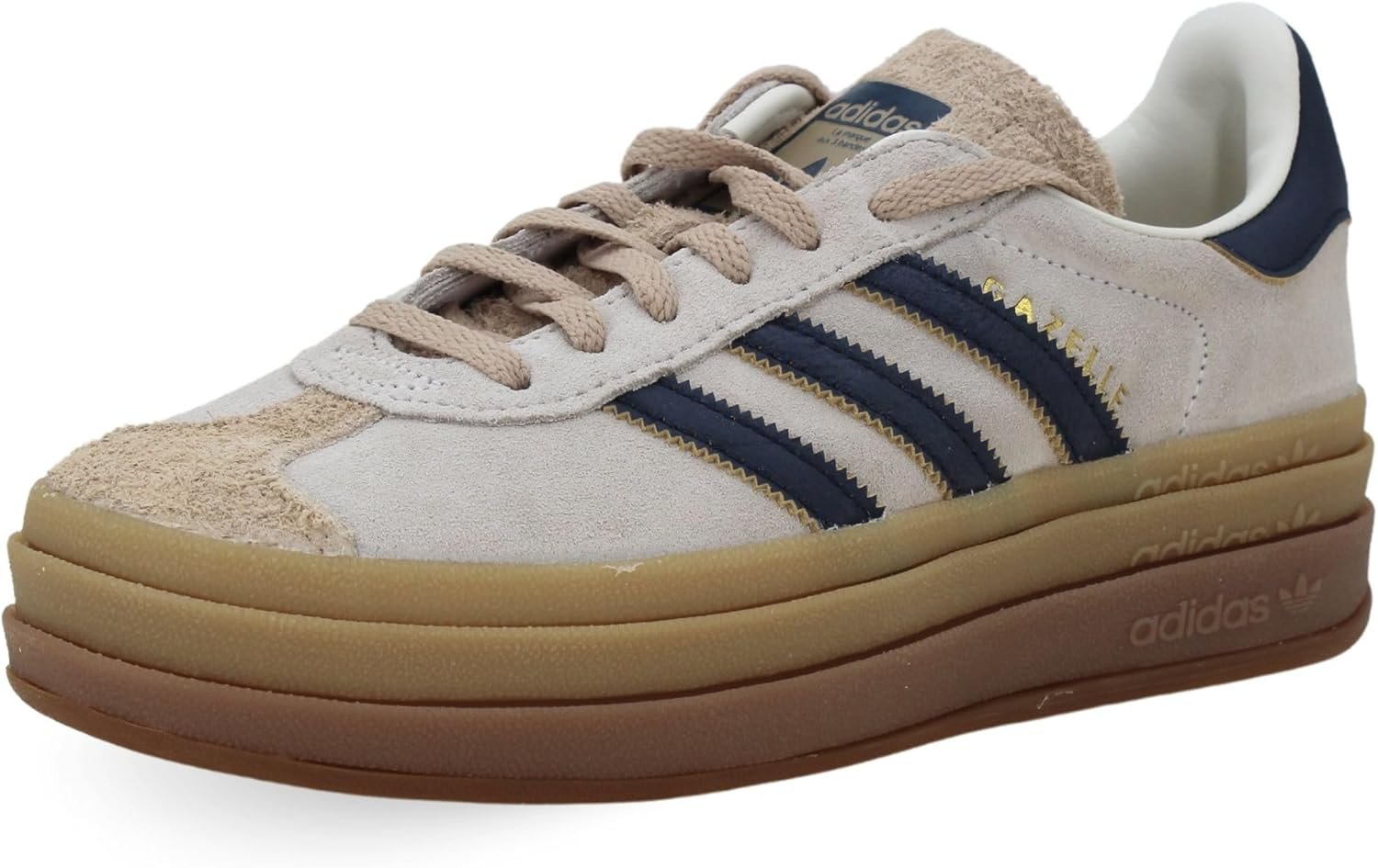 adidas Gazelle Bold WMNS Shoes, Cream White/Night Indigo, Size 7.5