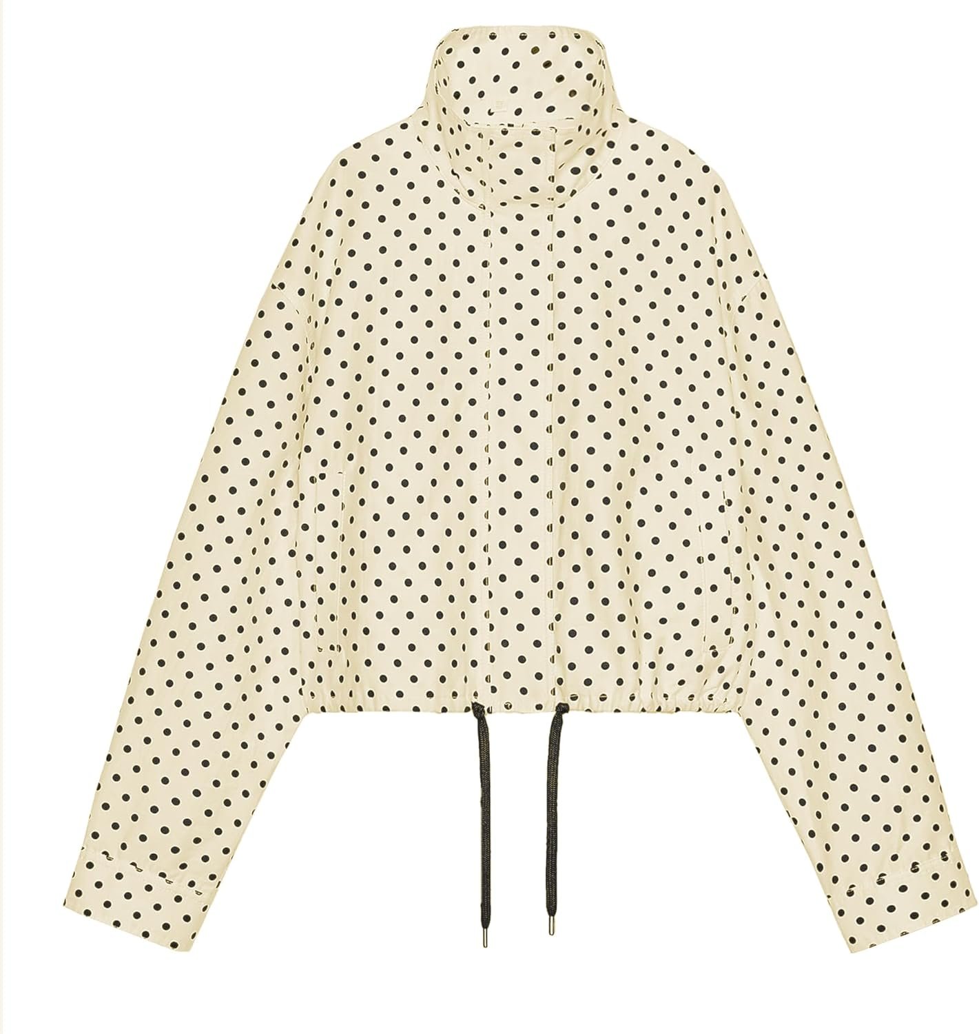Songling Women Polka Dot Jacket Lightweight Zip Up Coat 2026 Trendy Fall Outfits Cropped Spring Jackets with Pockets