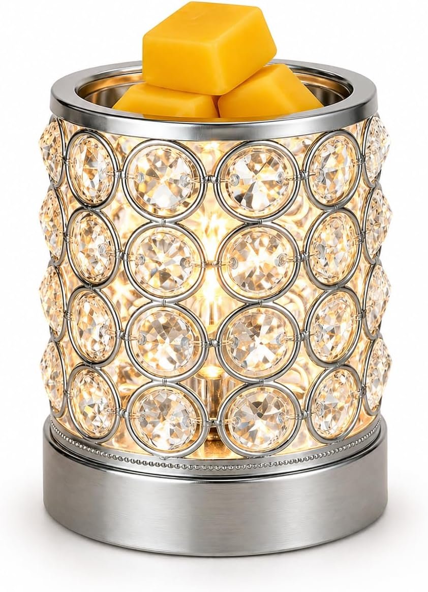 Leyoue Electric Crystal Wax Melt Warmer – Bulb Heating, Elegant Crystal Design, Quickly Melts Wax Blocks, Releases Long-Lasting Fragrance, Perfect Candle Wax Burner and Wax Warmer for Home Decor