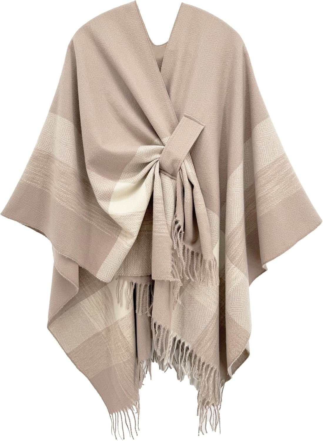 Women’s Elegant Shawl Wraps, Soft Open Front Poncho Cape, Reversible Casual Cardigan Shawls for Gift Travel