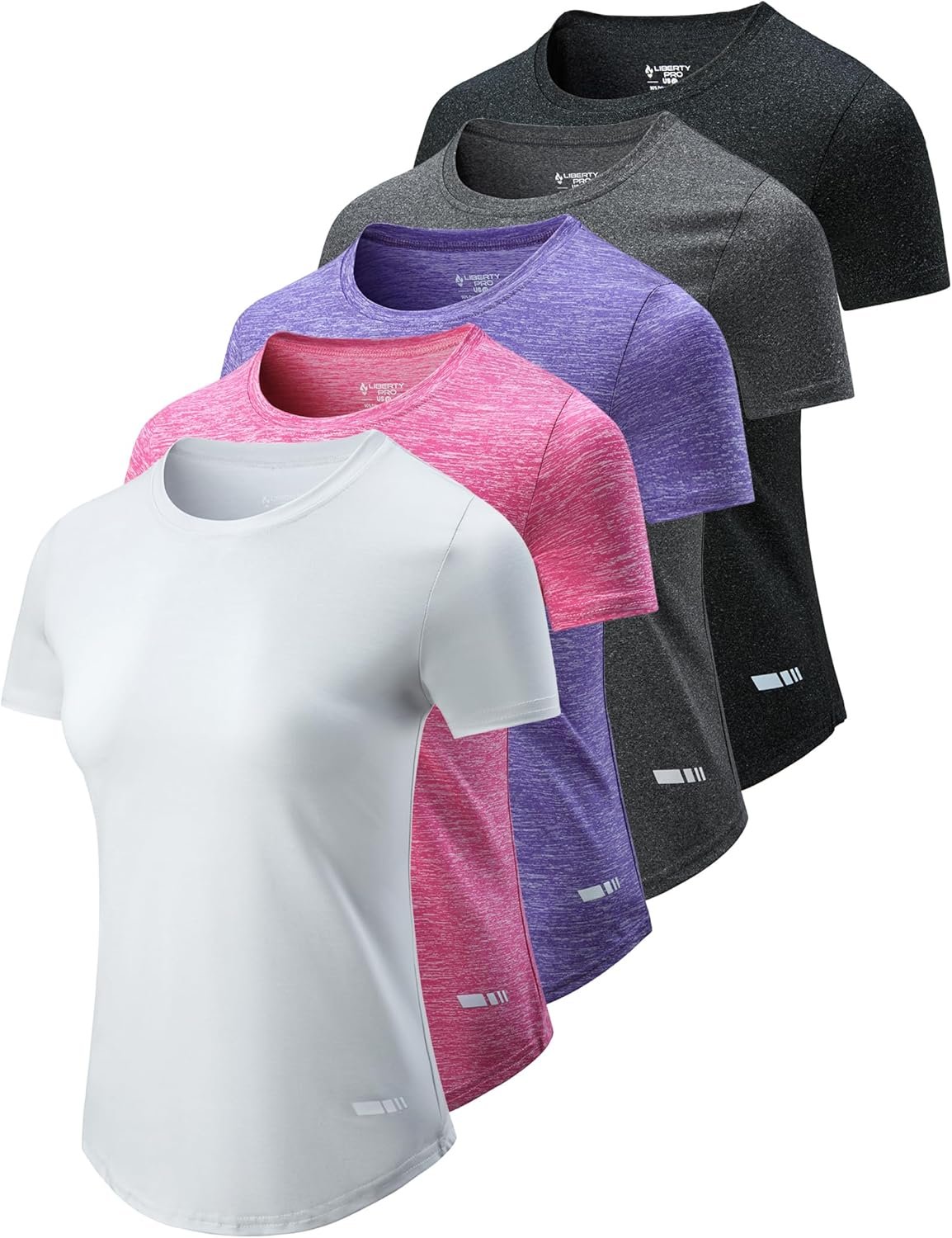 5 Pack Women’s Workout Tops Dry Fit T Shirts – Athletic Short Sleeve Gym Shirts for Women, Running Yoga Active Tees