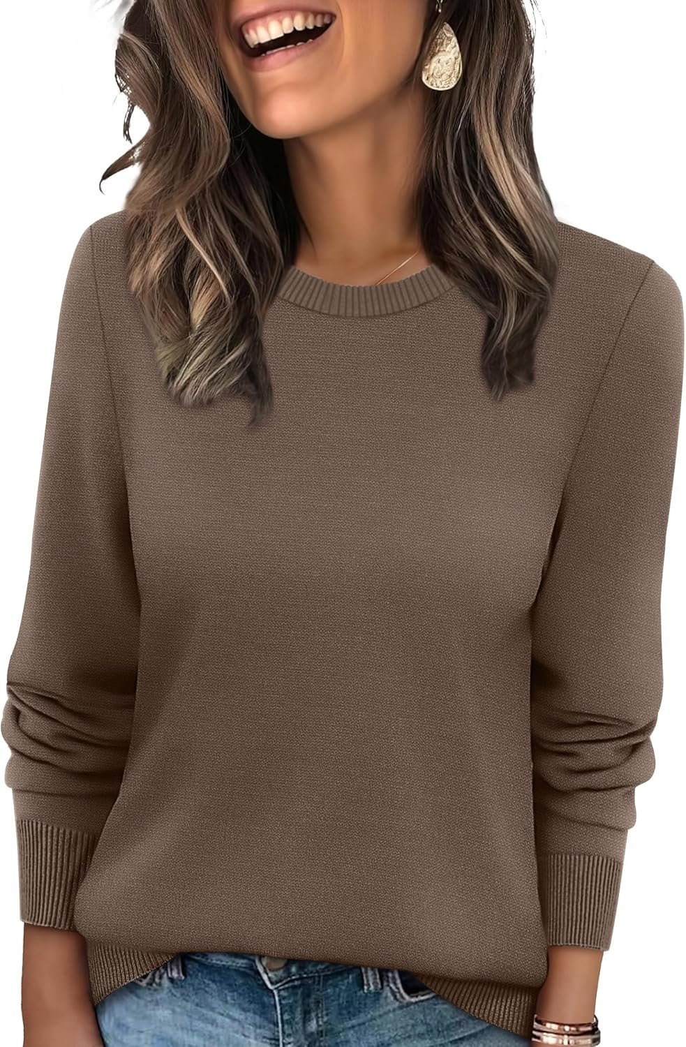 WIHOLL Sweaters for Women Lightweight Pullover Tops Long Sleeve Shirts Crewneck Fashion Clothing Fall Outfits 2026