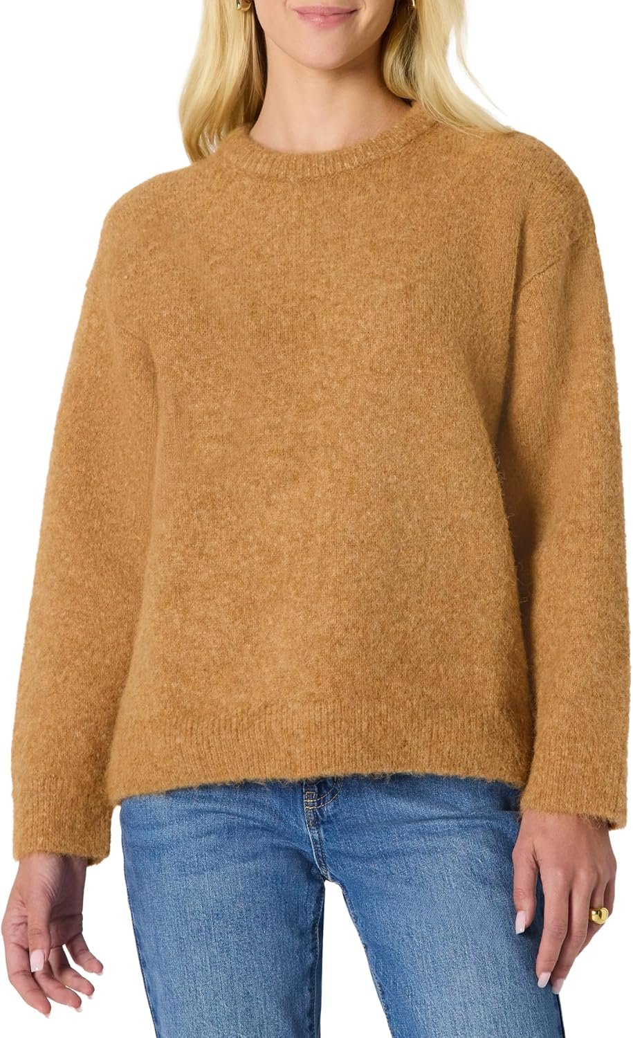 Amazon Essentials Women’s Oversized-Fit Faux Mohair Crewneck Sweater