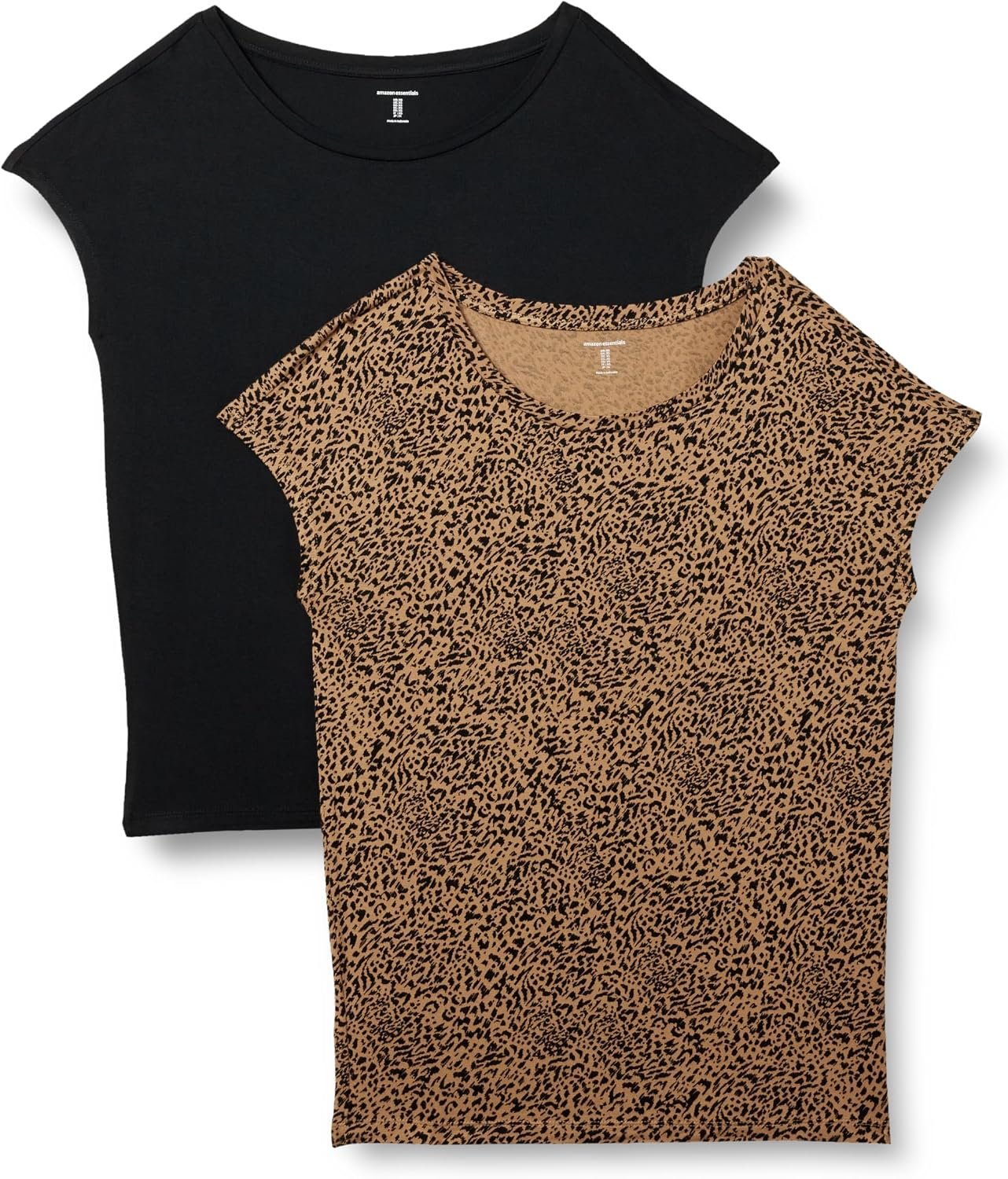 Amazon Essentials Women’s Jersey Regular-Fit Short-Sleeve Boat-Neck Dolman T-Shirt, Pack of 2